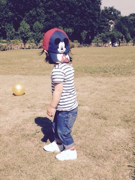 「ZARA（ザラ）のアイテム（Tシャツ/カットソー、ブルー系）」を使った、dorami☺︎さん（レディース・158cm）の秋コーディネート