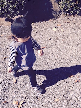 「バイキンマンのアイテム（キャップ、ブラック系）」を使った、dorami☺︎さん（レディース・158cm）の秋コーディネート