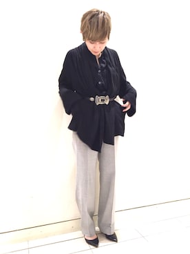 「gray」｜「アイテム（アクセサリー）」を使った、ショーコさん（レディース・155cm）の秋コーディネート