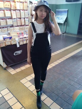 「Lulus（-）のアイテム（オールインワン・サロペット）」を使った、DIANDIANさん（レディース・162cm）の夏コーディネート