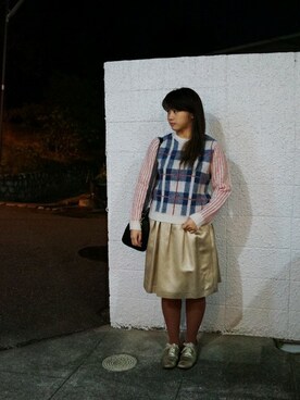 「Un-Demi（アンドゥミ）のアイテム」を使った、T.T.GARRETさん（レディース・156cm）の秋コーディネート
