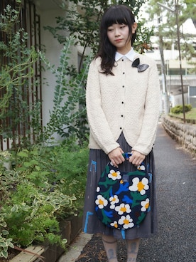 「ミナペルホネン」｜「アイテム（その他アウター）」を使った、T.T.GARRETさん（レディース・162cm）の秋コーディネート