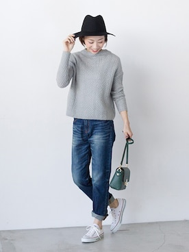 「ボーイフレンドデニム」｜NBB STAFF04さん（レディース・163cm）の秋コーディネート