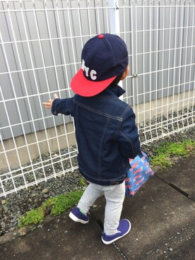 「abcd（ナシ）のアイテム（ジャケット/アウター）」を使った、attoさん（キッズ・90cm）の秋コーディネート