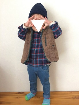 「LAGOM（LAGOM）のアイテム（ジャケット/アウター）」を使った、attoさん（キッズ・90cm）の秋コーディネート