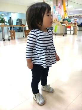 「next（next）のアイテム（チュニック）」を使った、Riko.さん（キッズ・80cm）の秋コーディネート
