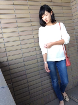 「アイテム（アナログ腕時計、ピンク系）」を使った、okubonさん（レディース・160cm）の秋コーディネート