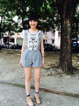 「OBdesign（オレンジベアー）のアイテム（オールインワン・サロペット）」を使った、shiowwenさん（レディース・170cm）の夏コーディネート