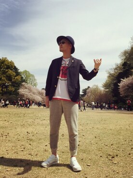 「JUNYA WATANABE MAN（ジュンヤワタナベマン）のアイテム（テーラードジャケット）」を使った、jun oyaさん（メンズ・178cm）の春コーディネート