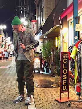 「JUNYA WATANABE MAN（ジュンヤワタナベマン）のアイテム（テーラードジャケット）」を使った、jun oyaさん（メンズ・178cm）の春コーディネート
