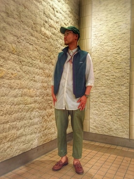 「金子眼鏡（カネコガンキョウ）のKilgore Glasses - Made by Kaneko Optical / ボストン型眼鏡 - 金子眼鏡製（メガネ）」を使った、jun oyaさん（メンズ・178cm）の秋コーディネート