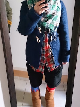 「FRAPBOIS」｜「アイテム（ダッフルコート）」を使った、marico(´・ω・`)さん（レディース・154cm）の冬コーディネート