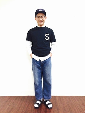 「Herschel Supply（ハーシェルサプライ）のアイテム（帽子）」を使った、ylinさん（メンズ・167cm）の冬コーディネート