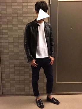 「アイテム（モカシン/デッキシューズ）」を使った、Koichi  さん（メンズ・184cm）の秋コーディネート
