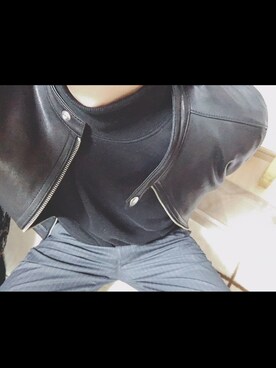 「FREAK'S STORE（フリークスストア）のアイテム（ライダースジャケット）」を使った、yukihiro さん（メンズ・175cm・20代）の冬コーディネート