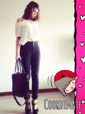 「WAREHOUSE（ウエアハウス）のアイテム（バッグ）」を使った、Jeslynnさん（レディース・163cm）の秋コーディネート