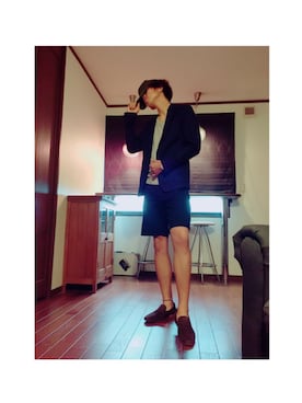 「アイテム（テーラードジャケット）」を使った、March Hareさん（メンズ・174cm）の秋コーディネート