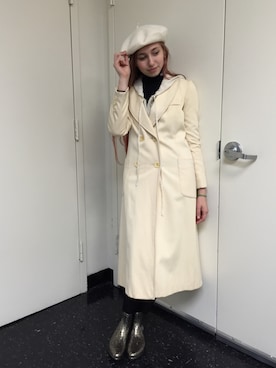 「Ralph Lauren」｜「アイテム（ハンチング/ベレー帽）」を使った、Alanna Josephineさん（レディース・157cm）の秋コーディネート