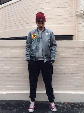 「CREWNECK」｜BRATSONさん（メンズ・178cm）の冬コーディネート