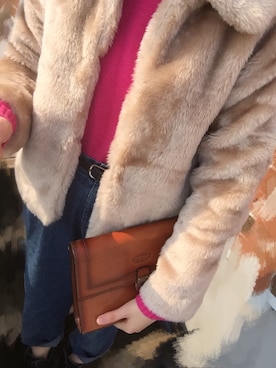 「Honeys（ハニーズ）のアイテム（Outerwear、ベージュ系）」を使った、kokoさん（レディース・168cm）の冬コーディネート