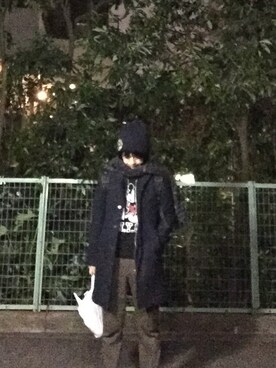 「A.P.C.（アーペーセー）のアイテム（ニットキャップ/ビーニー）」を使った、あゆむさん（メンズ・164cm）の冬コーディネート