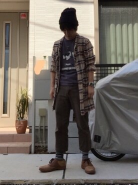 「ミッキーT」｜「アイテム（その他アウター）」を使った、あゆむさん（メンズ・164cm）の秋コーディネート