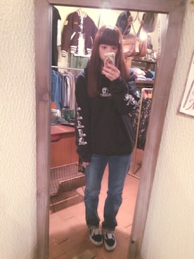 「SKULLSKATES」｜くうみさん（レディース・165cm）の秋コーディネート
