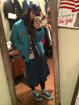 「アイテム（シャツワンピース）」を使った、くうみさん（レディース・165cm・20代）の冬コーディネート