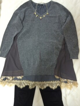 「アイテム（アクセサリー、パープル系）」を使った、aibeeさん（レディース・158cm）の冬コーディネート