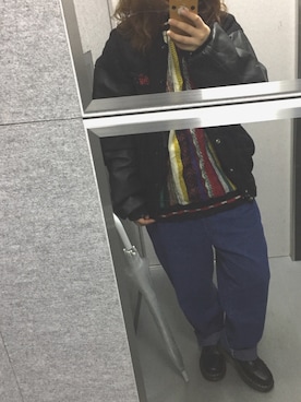 「だぼだぼ」｜「アイテム（ブルゾン）」を使った、nanalyさん（レディース・155cm）の秋コーディネート