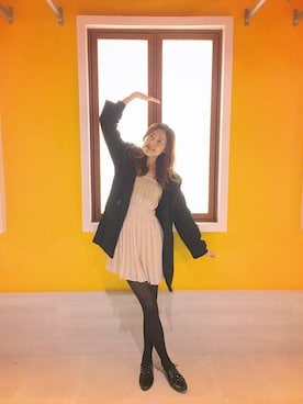 「NICE CLAUP（ナイスクラップ）のアイテム（ピーコート）」を使った、Elliannaさん（レディース・167cm）の冬コーディネート