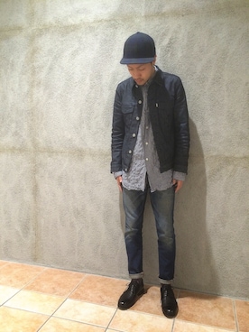 「ギンガムチェックシャツ」｜ZAWAさん（メンズ・169cm）の冬コーディネート