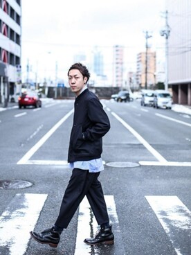 「Johnbull Private labo（ジョンブルプライベートラボ）のアイテム（ブルゾン）」を使った、ZAWAさん（メンズ・169cm）の冬コーディネート