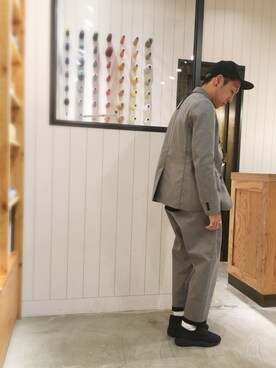 「Johnbull Private labo（ジョンブルプライベートラボ）のアイテム（テーラードジャケット）」を使った、ZAWAさん（メンズ・169cm）の秋コーディネート
