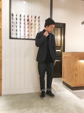 「Johnbull Private labo（ジョンブルプライベートラボ）のアイテム（テーラードジャケット）」を使った、ZAWAさん（メンズ・169cm）の冬コーディネート