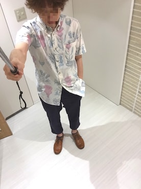 「TRANS CONTINENTS（トランスコンチネンツ）のアイテム（モカシン/デッキシューズ）」を使った、トミオさん（メンズ・164cm）の夏コーディネート