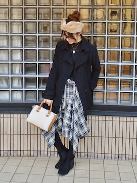 「アイテム（ヘアバンド）」を使った、くらさんさん（レディース・156cm）の冬コーディネート