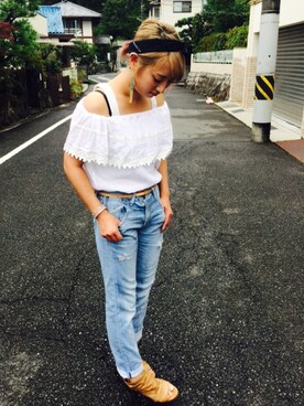 「アイテム（バングル/リストバンド）」を使った、ゆーさん（レディース・156cm・20代）の夏コーディネート