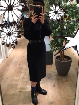 「abcdevol（エービーシーディーイーボル）のアイテム（ブーツ）」を使った、waneさん（レディース・156cm）の秋コーディネート