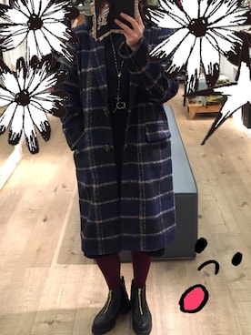 「RETRO GIRL（レトロガール）のアイテム（ダウンジャケット/コート）」を使った、waneさん（レディース・156cm）の秋コーディネート