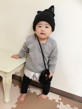 めー♛︎nikka♛︎shiroさん(キッズ・70cm)の秋コーディネート