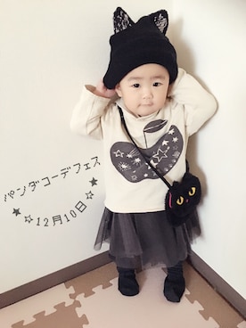 めー♛︎nikka♛︎shiroさん（キッズ・70cm）の冬コーディネート