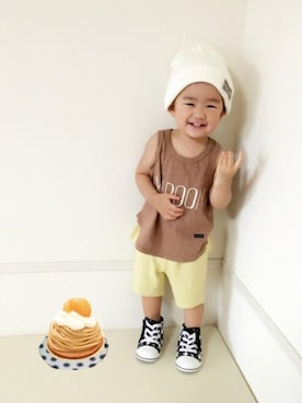 「ドラフトCO」｜「アイテム（その他）」を使った、めー♛︎nikka♛︎shiroさん（キッズ・80cm）の夏コーディネート