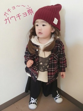 めー♛︎nikka♛︎shiroさん（キッズ・70cm）の冬コーディネート
