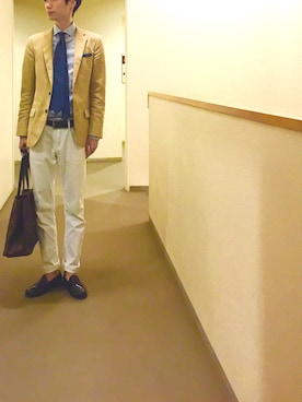 「Daniel & Bob（ダニエル&ボブ）のアイテム（トートバッグ）」を使った、OK.Aさん（メンズ・176cm）の夏コーディネート