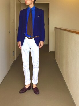 「アイテム（ハンカチ/ハンドタオル、ブラウン系）」を使った、OK.Aさん（メンズ・176cm）の夏コーディネート