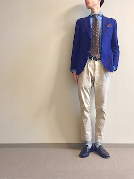 「アイテム（ハンカチ/ハンドタオル、ブラウン系）」を使った、OK.Aさん（メンズ・176cm）の秋コーディネート