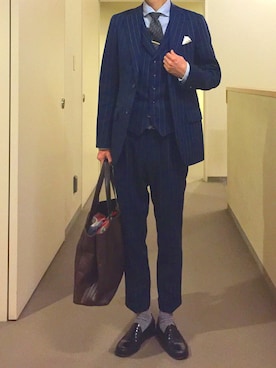 「Daniel & Bob（ダニエル&ボブ）のアイテム（トートバッグ）」を使った、OK.Aさん（メンズ・176cm）の冬コーディネート
