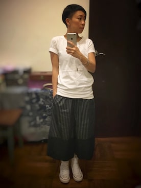 「ing（イング）のアイテム（パンツ）」を使った、Juさん（レディース・150cm）の夏コーディネート