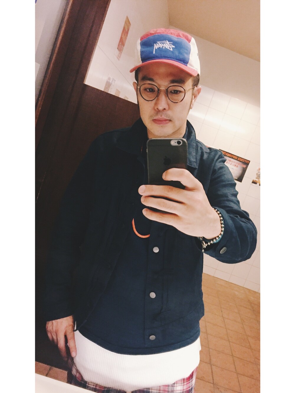 「OLIVER PEOPLES、ganryu、stussy、COMME des GARCONS、UNUSED」｜「STUSSYのアイテム（キャップ、その他）」を使った、FUNAさん（メンズ・169cm）の秋コーディネートの1枚目の写真